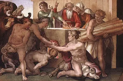Sacrifice Of Noah By Michelangelo