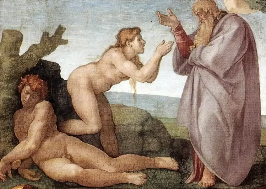 Creation of Eve in Detail Michelangelo